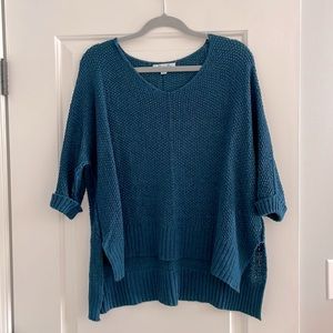 COPY - Teal open knit sweater